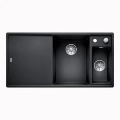 BLANCO Einbauspüle AXIA III 6 S-F Silgranit Flächenbündig | InFino Ablauf | Mit Holz-Schneidbrett