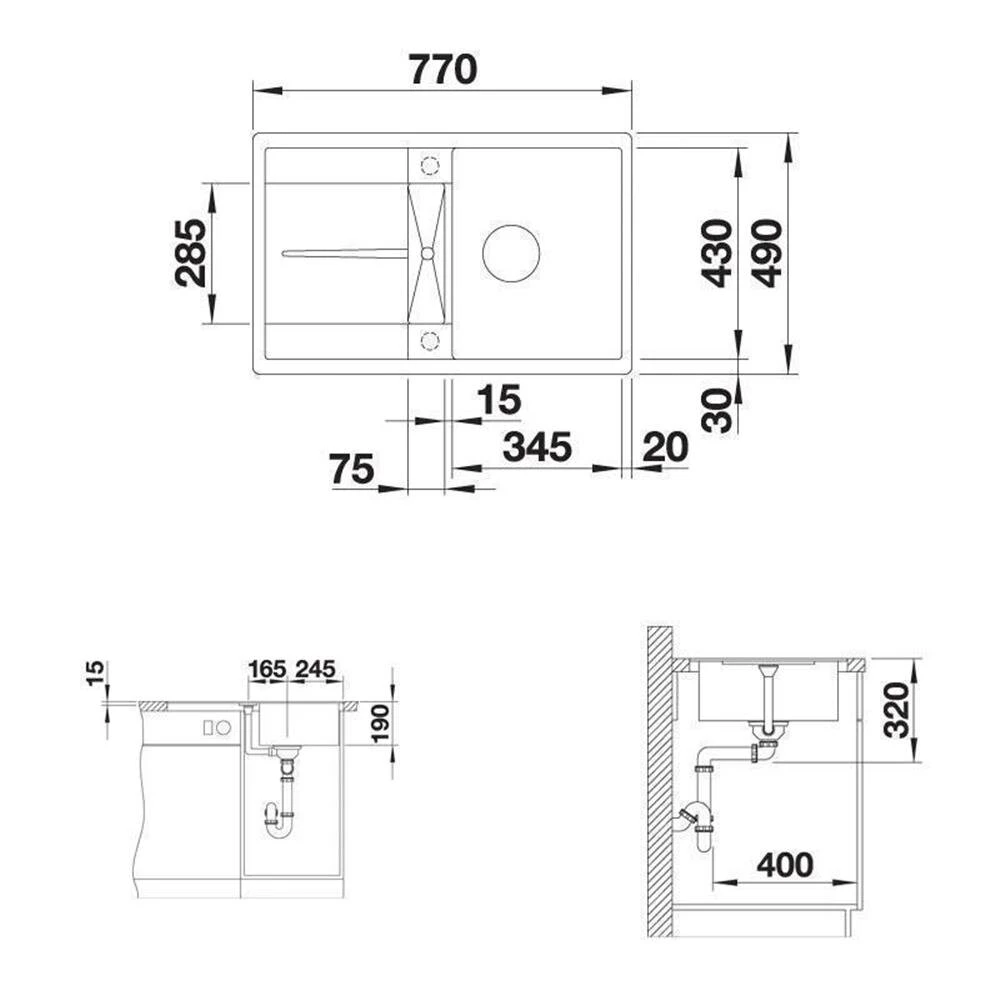 BLANCO Einbauspüle METRA 45 S-F Silgranit Flächenbündig Einbaubar 3 BLANCO Einbauspüle METRA 45 S-F Silgranit Flächenbündig Einbaubar – Bild 3