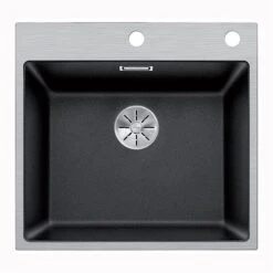 BLANCO Einbauspüle SUBLINE 500-IF/A SteelFrame Silgranit, InFino Mit Ablauffernbedienung