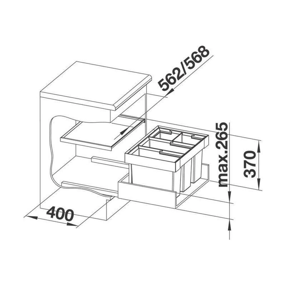 BLANCO FLEXON II 60/4 Einbau-Abfallsammler 3 BLANCO FLEXON II 60/4 Einbau-Abfallsammler – Bild 3