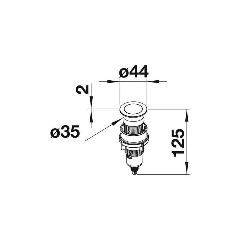 BLANCO PushControl Ablauffernbedienung Edelstahl | 233696 3 BLANCO PushControl Ablauffernbedienung Edelstahl | 233696 – Bild 3