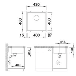 BLANCO Unterbaubecken SUBLINE 400-U Silgranit, InFino -Spulen Pro Verkauf blanco unterbaubecken subline 400 u silgranit puradur infino3