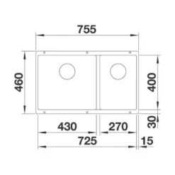 BLANCO Unterbaubecken SUBLINE 430/270-U SILGRANIT, InFino -Spulen Pro Verkauf blanco unterbaubecken subline 430 270 u silgranit infino3