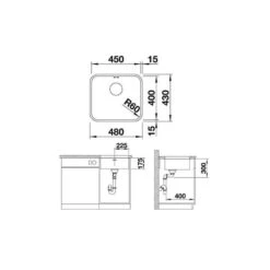 BLANCO Unterbaubecken SUPRA 450-U Edelstahl Bürstfinish -Spulen Pro Verkauf blanco unterbaubecken supra 450 u edelstahl buerstfinish3