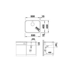 BLANCO Unterbaubecken SUPRA 500-U Edelstahl Bürstfinish -Spulen Pro Verkauf blanco unterbaubecken supra 500 u edelstahl buerstfinish3