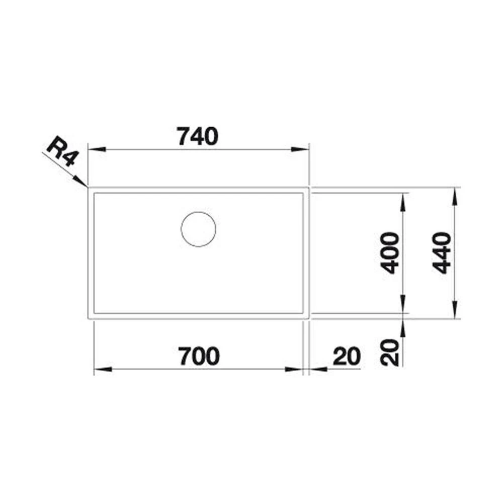 BLANCO Unterbaubecken ZEROX 700-U Edelstahl Dark Steel 2 BLANCO Unterbaubecken ZEROX 700-U Edelstahl Dark Steel – Bild 2