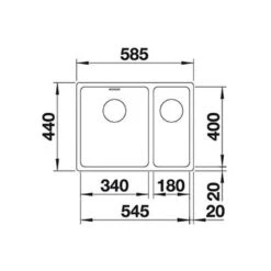 BLANCO Unterbauspüle ANDANO 340/180-U Edelstahl Seidenglanz | InFino Ablauf -Spulen Pro Verkauf blanco unterbauspuele andano 340 180 u edelstahl seidenglanz infino ablauf4
