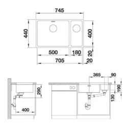 BLANCO Unterbauspüle ANDANO 500/180-U Edelstahl Seidenglanz | InFino Ablauf -Spulen Pro Verkauf blanco unterbauspuele andano 500 180 u edelstahl seidenglanz infino ablauf4