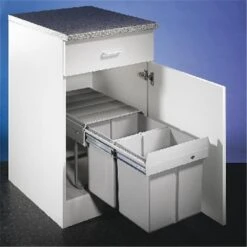 Wesco Double 2 DS, Abfallsammler Für Eckschränke, Alu Grau