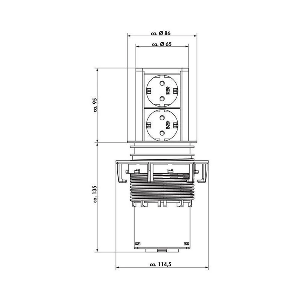 Bachmann Elevator 2, Versenkbares Steckdosenelement, Mit Belg./franz. Steckdosen 2 Bachmann Elevator 2, Versenkbares Steckdosenelement, Mit Belg./franz. Steckdosen – Bild 2