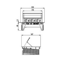 EVOline FlipTop Einbausteckdosenelement, Mit 3 Schukosteckdosen -Spulen Pro Verkauf evoline fliptop einbausteckdosenelement mit 3 schukosteckdosen4