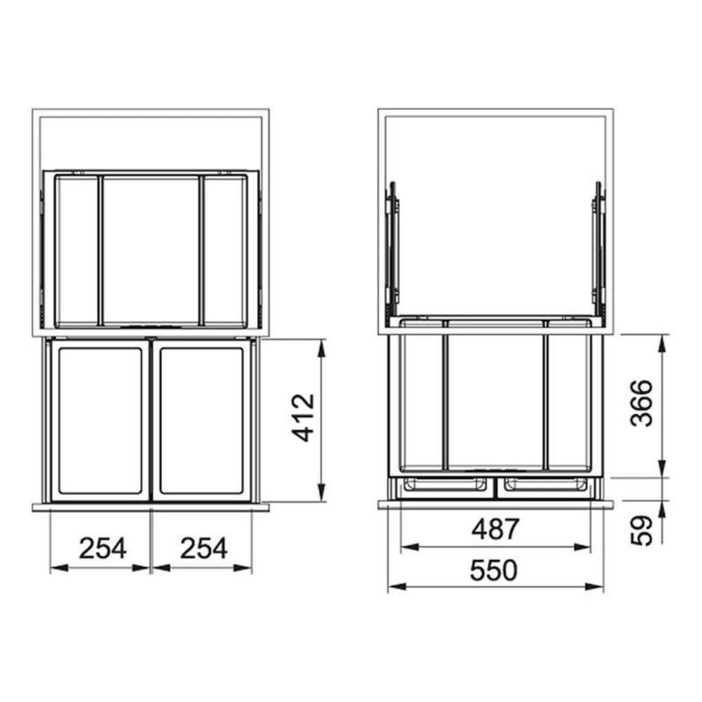 Franke Einbau-Abfallsammler Sorter FX 60 Frontauszug Abfalltrennung 2-fach 3 Franke Einbau-Abfallsammler Sorter FX 60 Frontauszug Abfalltrennung 2-fach – Bild 3