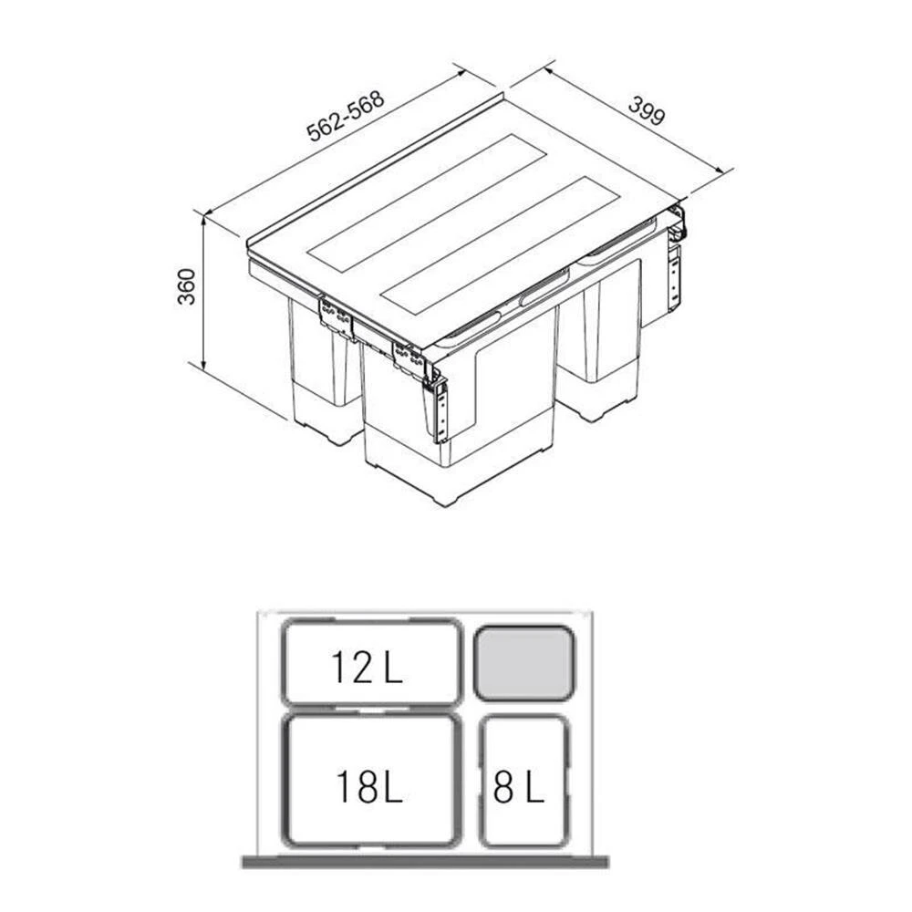 Franke Einbau-Abfallsammler Sorter Garbo 60-3 3 Franke Einbau-Abfallsammler Sorter Garbo 60-3 – Bild 3