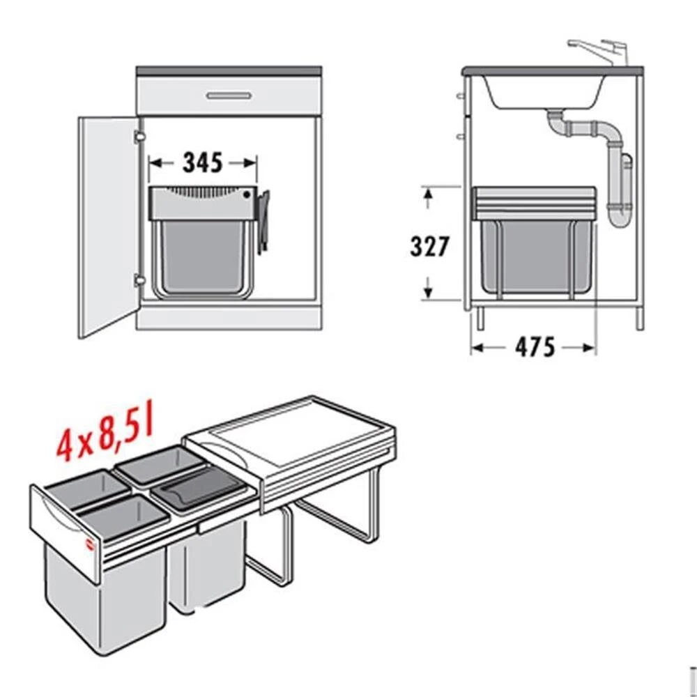 Hailo Abfallsammler 3643141 Raumspar Tandem 8,5/8,5/8,5/8,5/D 2 Hailo Abfallsammler 3643141 Raumspar Tandem 8,5/8,5/8,5/8,5/D – Bild 2