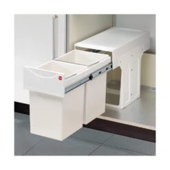 Hailo Abfallsammler 3666001 Tandem 15/15 Weiß