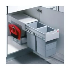 Hailo Abfallsammler 3666801 Tandem 15/15/KS Hellgrau