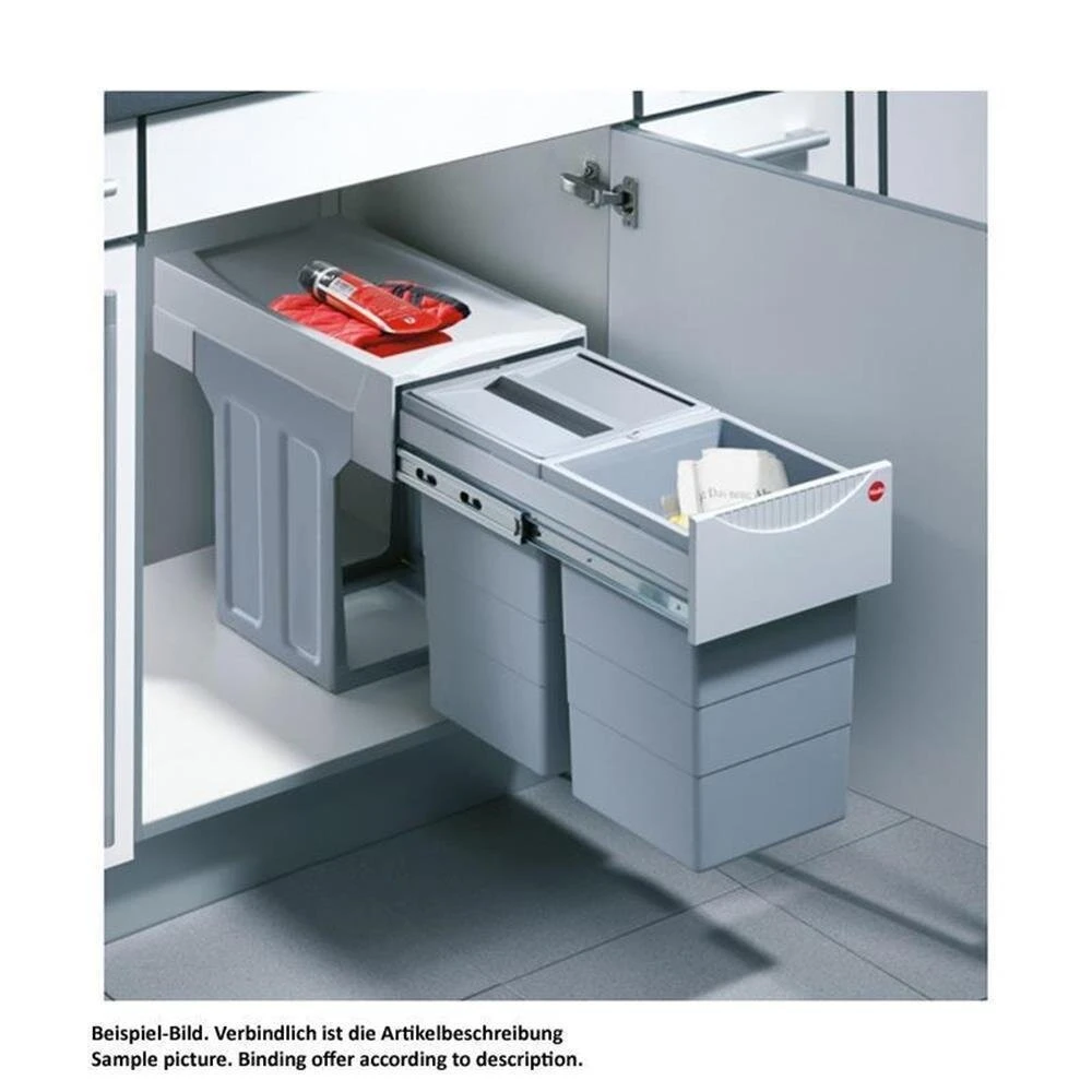 Hailo Abfallsammler 3666821 Tandem 15/15/D Hellgrau Mit Behälterdeckel 2 Hailo Abfallsammler 3666821 Tandem 15/15/D Hellgrau Mit Behälterdeckel – Bild 2