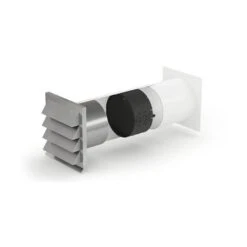 Naber COMPAIR Mauerkasten E-Jal 150 Inkl. THERMOBOX, Jalousie Edelstahl, Innen Rundrohr-Anschluss