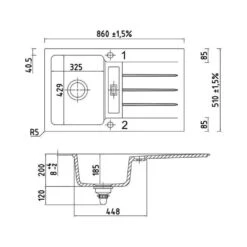 Naber Einbauspüle Keramik LineUP 1E -Spulen Pro Verkauf naber einbauspuele keramik lineup 1e4