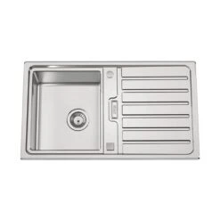 Naber Einbauspülen-Set Ondas 1 Edelstahl Mit Küchenarmatur Arco 1 Chom Hochdruck