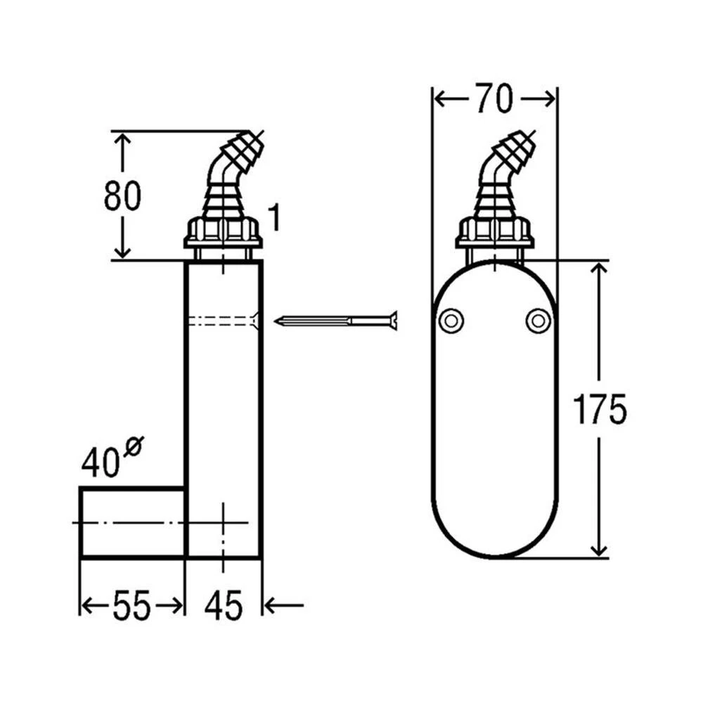 Naber Geruchsverschluss, Flach, Siphon, DN 40 Weiß 2 Naber Geruchsverschluss, Flach, Siphon, DN 40 Weiß – Bild 2
