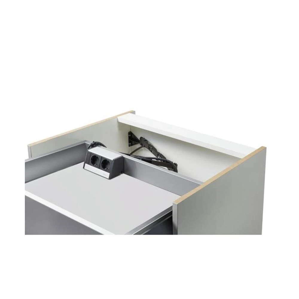 Naber Steckdose Evoline® Wing 2, Aufbausteckdosenelement, Mit Schukosteckdosen, Silber 1 Naber Steckdose Evoline® Wing 2, Aufbausteckdosenelement, Mit Schukosteckdosen, Silber