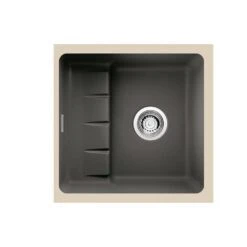 Naber Unterbauspülen-Set PickUP U Keramik Schiefer Und Armatur Arco 2 Chrom Hochdruck Und Premium Exzenter Edelstahl