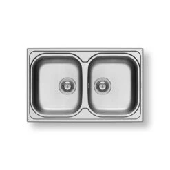 Pyramis Einbaubecken Amaltia (79x50) 2 B Edelstahl Poliert