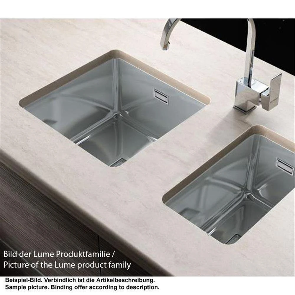 Pyramis Unterbaubecken LUME (40X40) UB Edelstahl 2 Pyramis Unterbaubecken LUME (40X40) UB Edelstahl – Bild 2