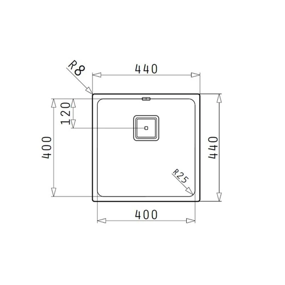 Pyramis Unterbaubecken LUME (40X40) UB Edelstahl 3 Pyramis Unterbaubecken LUME (40X40) UB Edelstahl – Bild 3