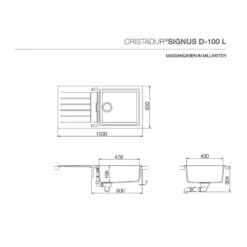 Schock Einbauspüle Cristadur Signus D-100 L A 9 Schock Einbauspüle Cristadur Signus D-100 L A -Spulen Pro Verkauf schock einbauspuele cristadur signus d 100 l a4