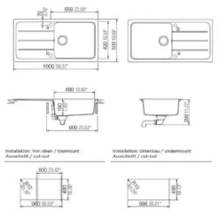 Schock Einbauspüle Cristalite Formhaus D-100 L A Onyx GON Exzenterbedienung -Spulen Pro Verkauf schock einbauspuele cristalite formhaus d 100 l a onyx gon exzenterbedienung 13