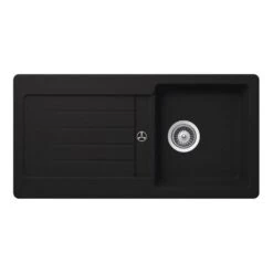 Schock Einbauspüle Cristalite Typos D-100 S A, Farbe Onyx (GON), Exzenterbedienung