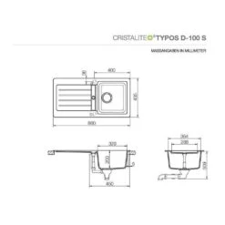 Schock Einbauspüle Cristalite Typos D-100 S A, Farbe Onyx (GON), Exzenterbedienung -Spulen Pro Verkauf schock einbauspuele cristalite typos d 100 s a farbe onyx gon exzenterbedienung3