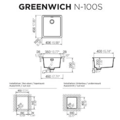 Schock Unterbauspüle Cristadur Greenwich N-100 S U -Spulen Pro Verkauf schock unterbauspuele cristadur greenwich n 100 s u3