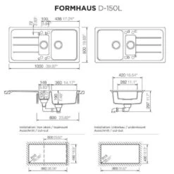Schock Unterbauspüle Cristalite Formhaus D-150 L U -Spulen Pro Verkauf schock unterbauspuele cristalite formhaus d 150 l u3