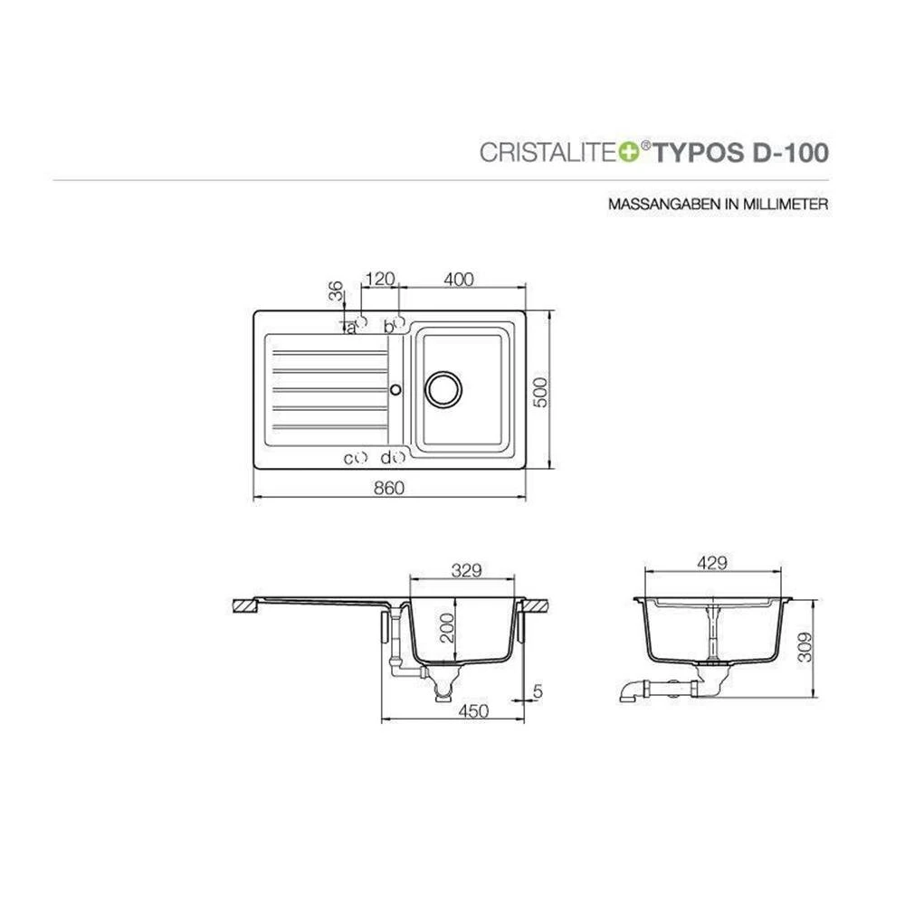 Schock Unterbauspüle Cristalite Typos D-100 U 3 Schock Unterbauspüle Cristalite Typos D-100 U – Bild 3