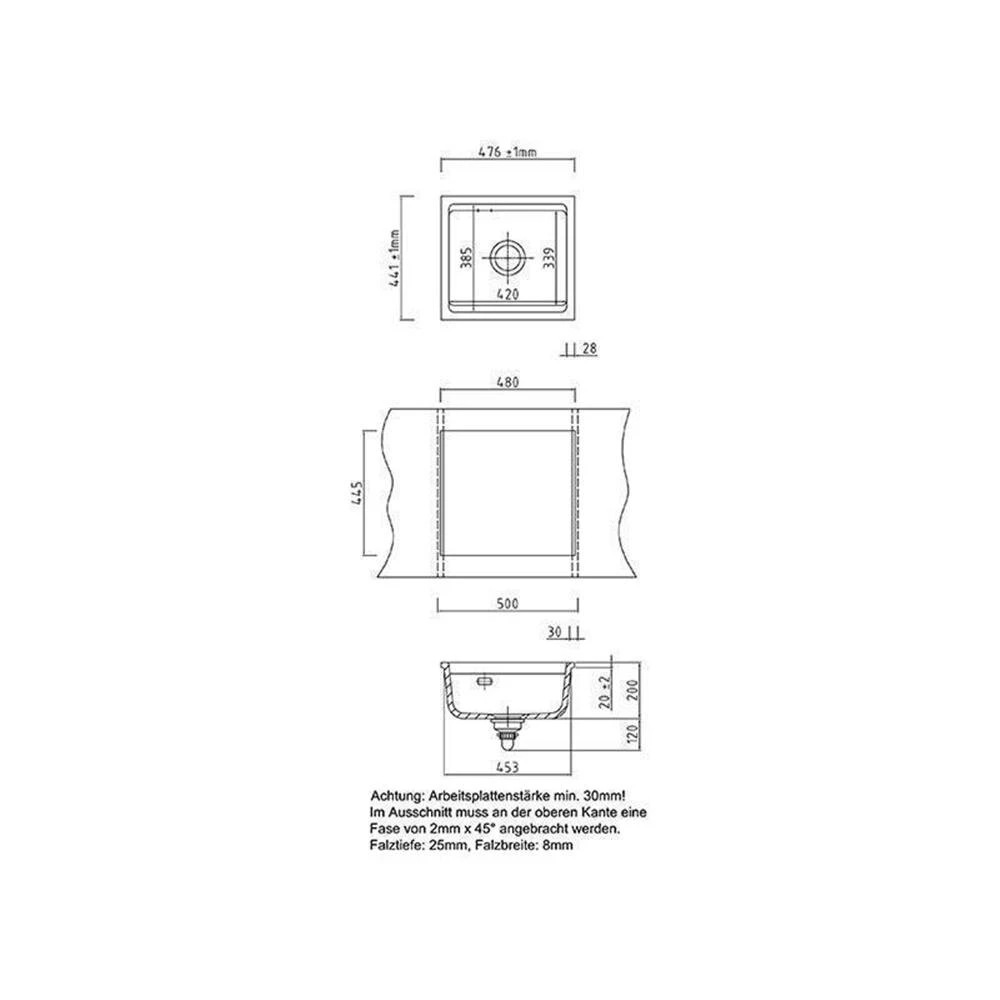 Systemceram Einbaubecken KeraDomo KARA 51 F/o Flächenbündig Einbaubar 3 Systemceram Einbaubecken KeraDomo KARA 51 F/o Flächenbündig Einbaubar – Bild 3