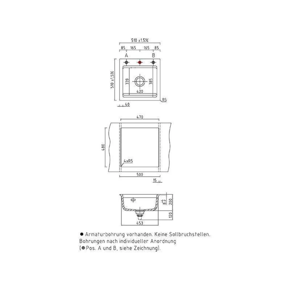 Systemceram Einbaubecken KeraDomo KARA 51 3 Systemceram Einbaubecken KeraDomo KARA 51 – Bild 3