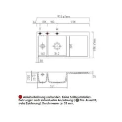 Systemceram Einbauspüle KeraDomo MERA 100 F Becken Links Flächenbündig -Spulen Pro Verkauf systemceram einbauspuele keradomo mera 100 f becken links flaechenbuendig3