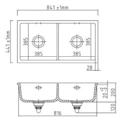 Systemceram Unterbauspüle KeraDomo MERA TWIN U -Spulen Pro Verkauf systemceram unterbauspuele keradomo mera twin u3