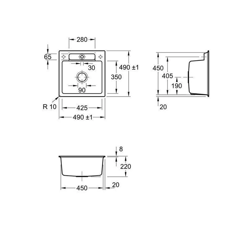 Villeroy & Boch Einbaubecken Flächenbündig Siluet 50 S Flat 3 Villeroy & Boch Einbaubecken Flächenbündig Siluet 50 S Flat – Bild 3