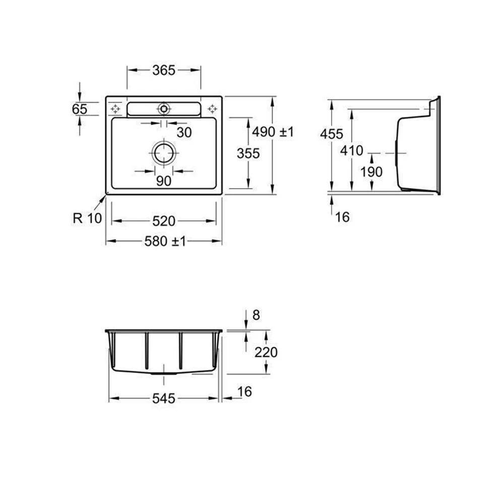 Villeroy & Boch Einbaubecken Flächenbündig Siluet 60 S Flat 3 Villeroy & Boch Einbaubecken Flächenbündig Siluet 60 S Flat – Bild 3
