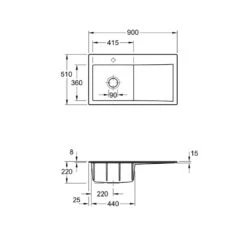 Villeroy & Boch Einbauspüle Subway Style 50 Becken Links -Spulen Pro Verkauf villeroy boch einbauspuele subway style 50 becken links3
