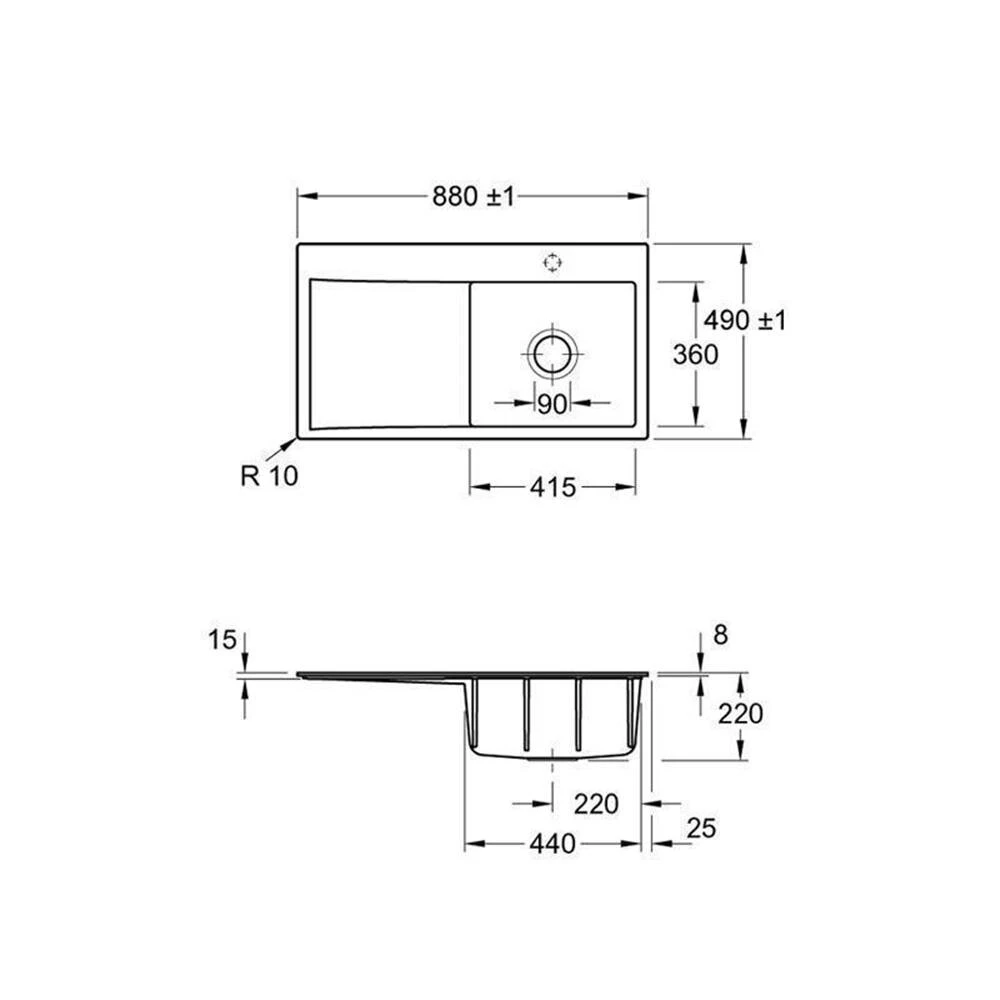 Villeroy & Boch Einbauspüle Subway Style 50 Flat (flächenbündig Einbaubar) Becken Links 3 Villeroy & Boch Einbauspüle Subway Style 50 Flat (flächenbündig Einbaubar) Becken Links – Bild 3
