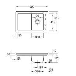 Villeroy & Boch Einbauspüle Timeline 50 -Spulen Pro Verkauf villeroy boch einbauspuele timeline 503