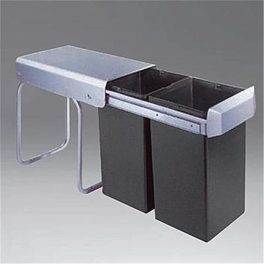 WESCO 755611-11 Einbau Abfallsammler Double-Boy 30 DT, Silber-anthrazit 2 WESCO 755611-11 Einbau Abfallsammler Double-Boy 30 DT, Silber-anthrazit – Bild 2