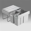 WESCO 757451-85 Einbau Abfallsammler Trio-Shorty 3-fach, Alugrau