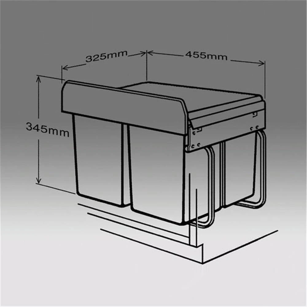 WESCO 757451-85 Einbau Abfallsammler Trio-Shorty 3-fach, Alugrau 2 WESCO 757451-85 Einbau Abfallsammler Trio-Shorty 3-fach, Alugrau – Bild 2