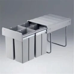 WESCO 757711-85 Einbau Abfallsammler Bio-Quartett 40 DT, Alugrau